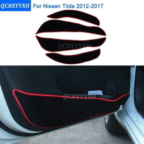 2 Colors Car - Styling Protector Side Edge Protection Pad Protected Anti-kick Door Mats Cover For Nissan TIIDA 2012-2017