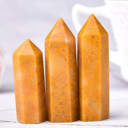 1pc Natural Stone Crystal Point Healing Obelisk Yellow Quartz WandCrafts Mineral 50-80mm Energy Stone for Home Decoration Gift