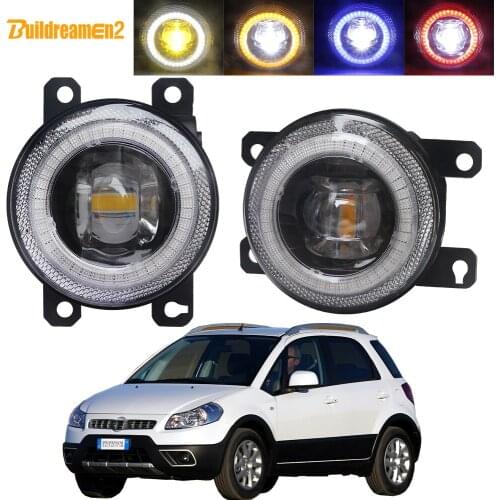 2 Pieces Car Front Bumper LED Lens Fog Light Assembly Angel Eye Daytime Running Lamp 30W 8000LM 12V For Fiat Sedici 2009-2016
