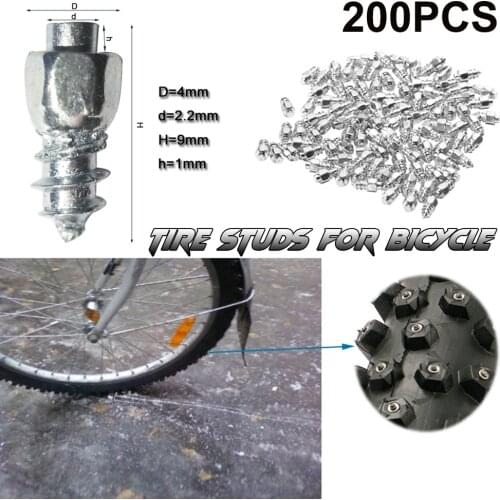 200pcs 9mm Snow Screw Tungsten Tire Studs Lugs Screw Snow Spikes Winter Anti-Slip Stud For Car Motorcycle SUV ATV Truck