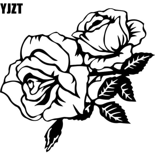 YJZT 17.9X16.6CM ROSE FLOWER Romantic Bumper Decoration Window Decal Car Stickers C25-0352