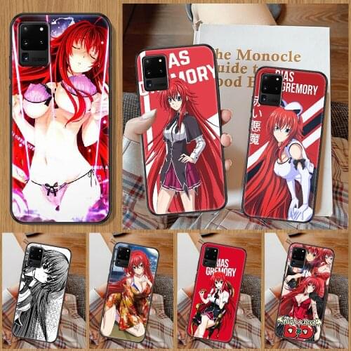 Rias Gremory High School DxD Phone case For Samsung Galaxy Note 4 8 9 10 20 S8 S9 S10 S10E S20 Plus UITRA Ultra black luxury