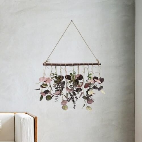 Wooden Eucalyptus Leaves Fake Plants Wall Hanging Decor for Wedding Wall Home Decoration Greenery Plant Leaf Decor