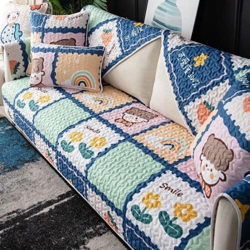 Cheaper Thicken Soft Sofa Cover Towel Cushion Solid Color Corner Sofa Cover for Living Room Decor Pets Non-slip Couch Slipcovers