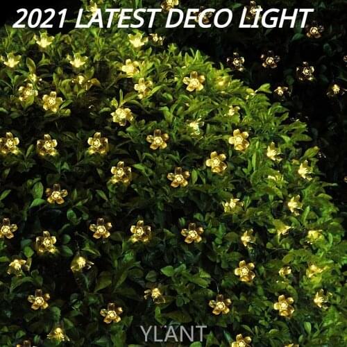 Flower Solar String Light 7m 50 LED Fairy Garland Waterproof Street Lamp Outdoor LED Solar Light Garden Wedding Party Valentines