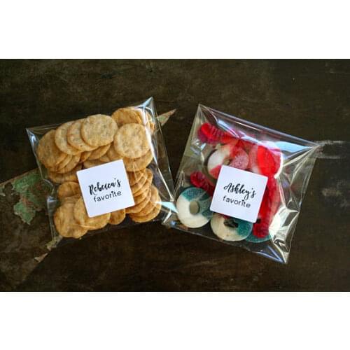 Personalized matte White or Kraft brown hotel welcome bag wedding bridal shower, coffee tea favor stickers envelop seals tatto