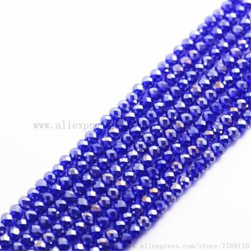 Isywaka Deep Blue AB Color 1800pcs 2mm Rondelle Austria faceted Crystal Glass Beads Loose Spacer Round Bead for Jewelry Making