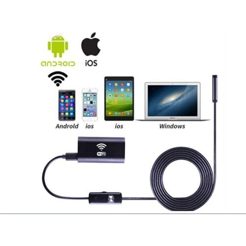 Wifi Endoscope Camera HD720P 8mm lens USB camera semi-rigid Cable Waterproof Iphone Android wireless car inspection borescope