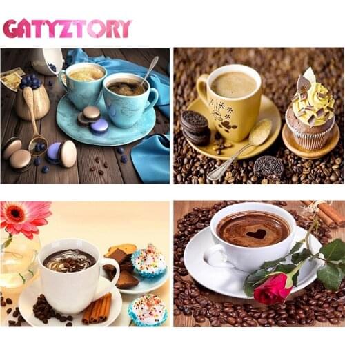 GATYZTORY Still Life 5d Full Drill Square Diamond Painting Diamond Embroidery Coffee Needlework Gift Home Decoration New Arrival
