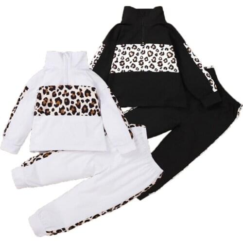 Spring Clothing Sets 2021 Girls Toddler Tops+Pants Outfit Kids Leopard Print Tracksuit For Boys Children Brand Clothing 3-8Y