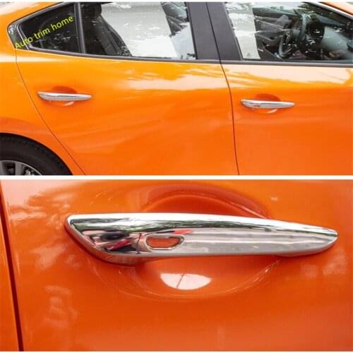 Lapetus Outside Door Cap Pull Doorknob Handle Protection Kit Cover Trim Fit For Mazda 3 2019 2020 ABS Auto Accessories