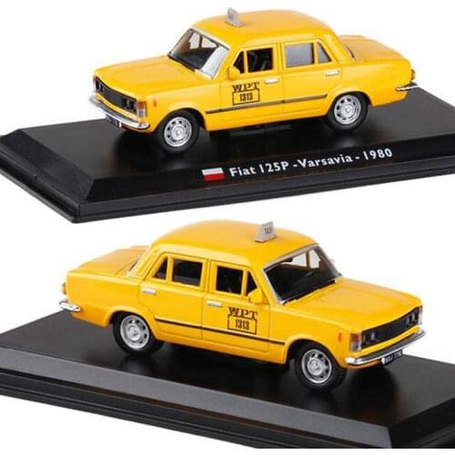 Diecast 1:43 Scale 1980 Cab Taxi Alloy Classic FIAT 125P Varsavia Car Model Die-cast Vehicles Traffic Toys Children Collect Gift
