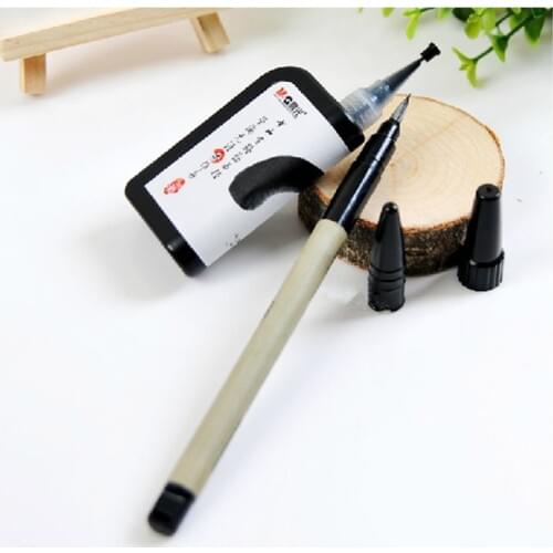 M&G Medium Regular Script Refillable Calligraphy Brush Pen with 25ml Black ink Set
