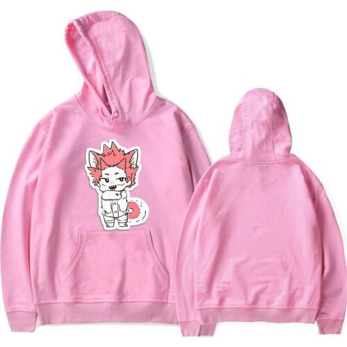 Cute Printed Comic My Hero Academia Hoodies Men Women Sweatshirts Cartoon Hip Hop Streetwear Casual Boys Girls Pink Pullovers
