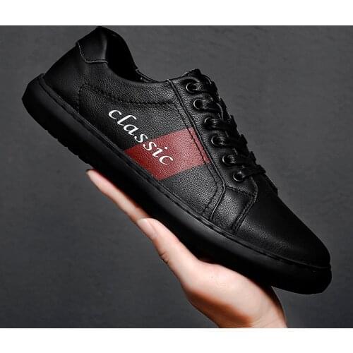 Men Shoes Genuine Leather Shoes Autumn Mens Casual Shoes Cow Leather Leisuer Walk Footwear Male White Design Sneakers