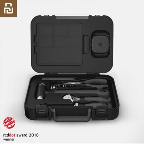 Youpin MIIIW 16Pcs DIY Tool Kit Toolbox General Household Hand Tool with Screwdriver Wrench Hammer Tape Plier Knife ToolBox