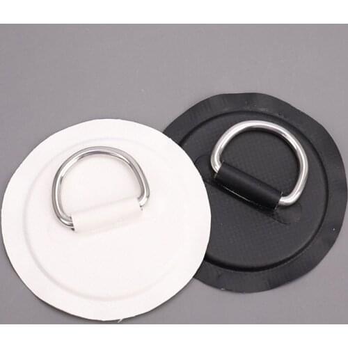 4Pcs Surfboard Dinghy Boat PVC Patch With Stainless Steel D Ring Deck Rigging Sup Round Ring Pad Elastic Bungee Rope Kit HOT