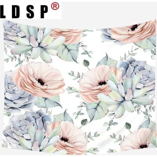 Pink Mandala Wall Hanging Tapestry Tropical Leaf Gray Marble Tapestries Floral INS Flower Wall Decor Girl Home Decor Wall Carpet