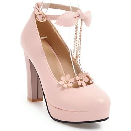 The spring of 2018 the new sweet bowknot female ultra-high with waterproof thick with 32-43 womens shoes 1836