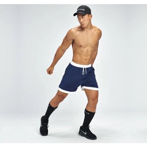 New Summer Running Shorts Men Sport Jogging Fitness Shorts Casual Versatile Bodybuilding Straight Leg Midwaist Lace-Up Short