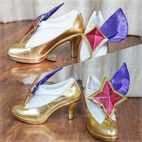 Game LOL Ahri Cosplay Shoes Star Guardian High Heel LOL Ahri Cosplay Shoes Magic Girls Ahri Cosplay Shoes