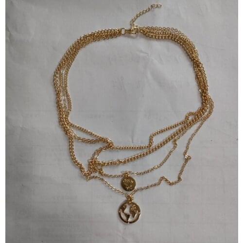 Bohemian Style Necklace Fashion New Temperament Girl Necklace Map Geometric Womens Multi-layer Necklace Manufacturer Sales