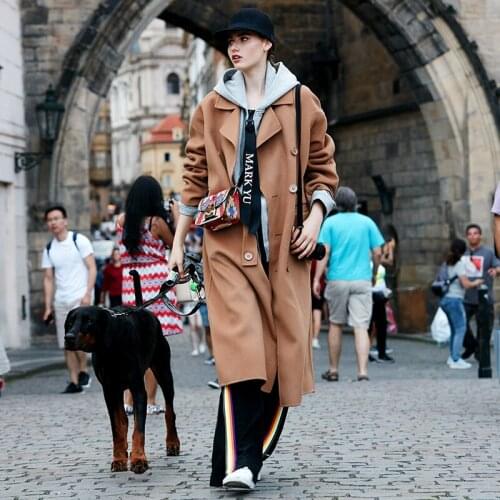 Australian Wool Double Faced Cashmere Coat Womens Mid Long 2021 New High-end 100% Pure Mercerized Wool Coat