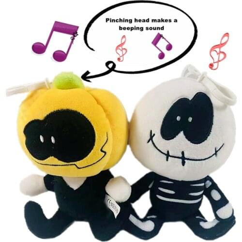 2pcs Friday Night Funkin Plush Toys Spooky Month Skid and Pump Plush Pendant Cartoon Soft Stuffed Pillow 10-25CM Gifts For Kids