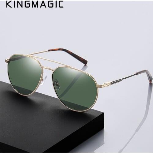 KINGMAGIC Mens Sunglasses Polarized Lens Brand Design Temples Sun glasses Coating Mirror Glasses Oculos de sol