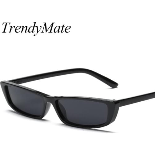 Fashion Design Women Funny Sun Glasses Flat Top Sunglasses Square Small Frame Classic Shades Vintage Eyewear Oculos de sol 1263T