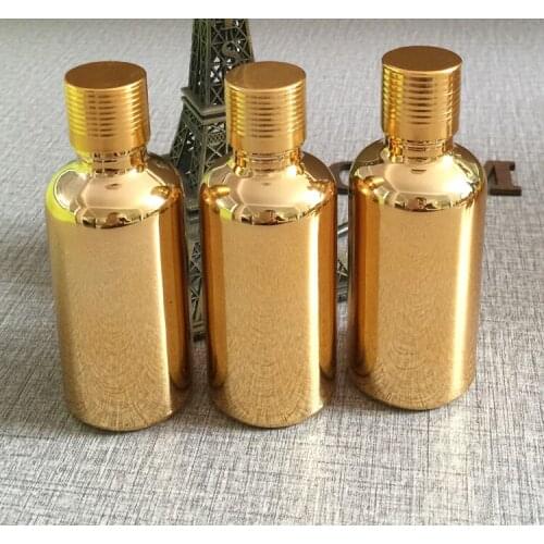50ml glass essentical oil bottle gold plated dropper bottle,dropper container empty makeup containers wholesale