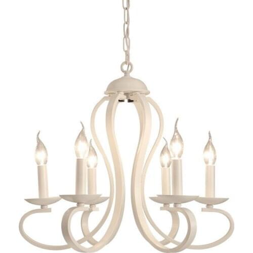 American coutry style modern candle Chandelier lighting Fixtures Vintage white/black wrought Iron Home Lighting E14