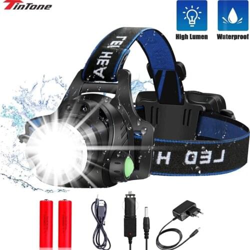 LED Headlamp for Camping Torch Headlight 18650 Battery Rechargeable Flashlight Fishing Hiking