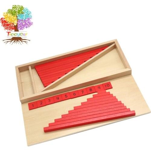 Treeyear Montessori Mathematics 3-30CM Red & Blue Rods Math Toy Baby Toy Small Numerical Rods Learning & Education Classic Wood