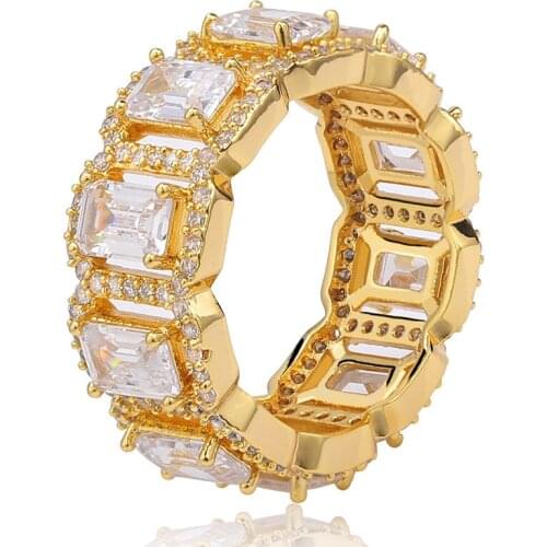 Bling bling HipHop Rock gold silver wedding rings for men and women fashion jewelry