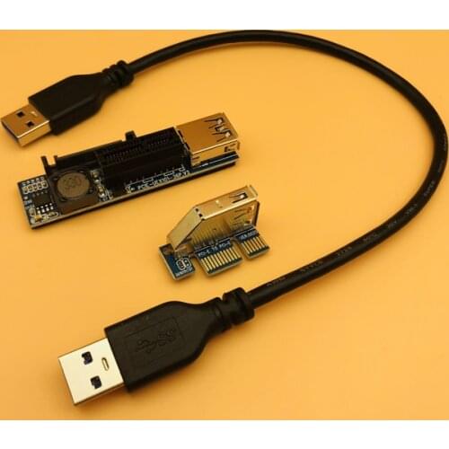 USB 3.0 PCI Express 1X Riser Expansion CardPCI-E X1 Extender Cable Power SATA Extension Cord for PC Network Cards Graphics Card