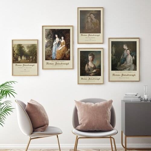 Vintage Thomas Gainsborough Famous Portrait Posters and Prints Canvas Painting Wall Art Pictures for Bedroom Home Gallery Decor