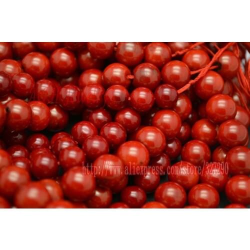High Quality Dyed Red Color 6~8mm Coral Round Beads 16'' Fashion Women Jewelry Making Materials Beads 5pc/lot