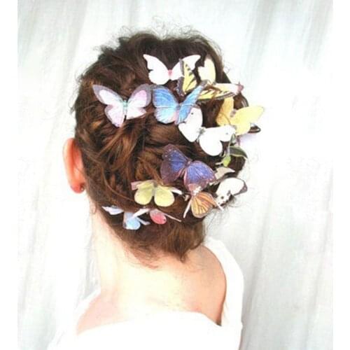 5Pcs/Set Fashion Women Girls Butterfly Hair Clips Wedding Pins Party Bride Hairpins Photography Barrettes Hair Band Accessories