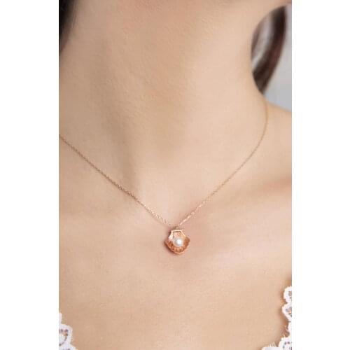 İstridye Over Pearl Model 925 Sterling Silver Necklace