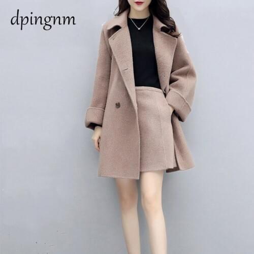 Women Wool Blend Warm Long Coat Plus Size Female Slim Fit Lapel Woolen Overcoat Autumn Winter Cashmere Outerwear