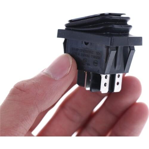 1pc 38x28.5x30.5mm Black Waterproof DPST 4PIN ON/OFF Boat Rocker Switch 16A 250V Car Dash Dashboard