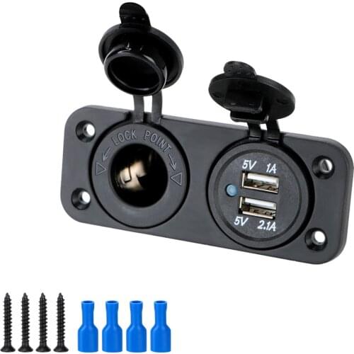 5V Dual USB Charging For Car And RV Car Accessories 12-24V Car Cigarette Lighter Socket Splitter Charger Power Adapter