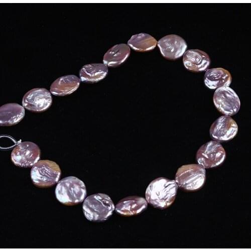 18-19mm Large pink Freshwater Coin Pearl For Jewelry