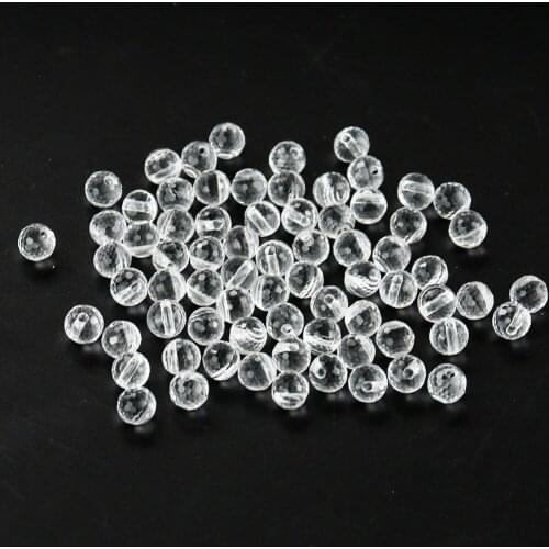 5PC Natural Multi-faceted Single Hole Acrylic Round Bead DIY Jewelry Necklace Accessory Wedding Dress Decor Handmade Tassel