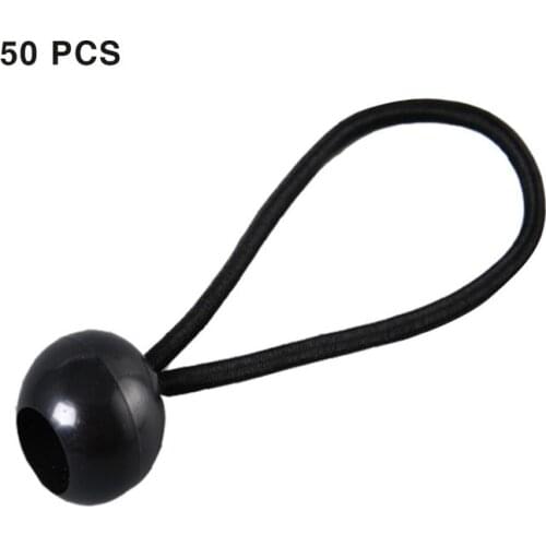 50 PCS Plastic Ball Head Bungee Cords Trampoline Latex Baggage Belts Tent Tie High Elastic Ball Bands High Quality