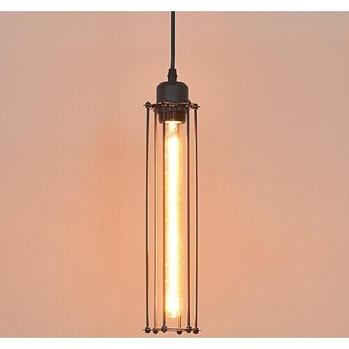 American Industrial Slim Flute Pendant Lights Fixture Vintage Country Metal Droplight Home Indoor Dining Room Cafes Lighting