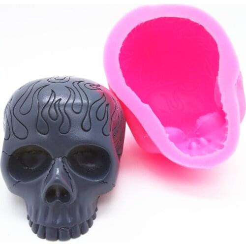 Skull Fire Silicone Mold diy Craft Jewelry Decoration Mold Turning Concrete Plaster Resin Chocolate Candle