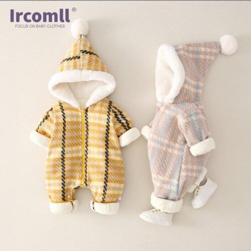 Ircomll Childrens Clothing Girls Boys Jumpsuit For Kids Hooded Plaid Autumn Spring Baby Pajamas Infant Baby Rompers Kids Tales