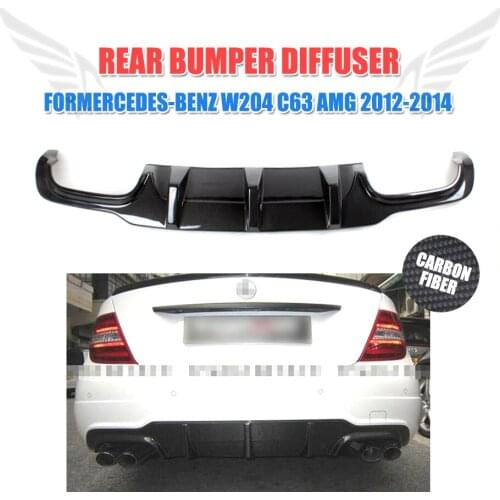 Carbon Fiber Rear Bumper Diffuser Lip Spoiler For Mercedes Benz C Class W204 C63 AMG C300 Sport 2012 2013 2014